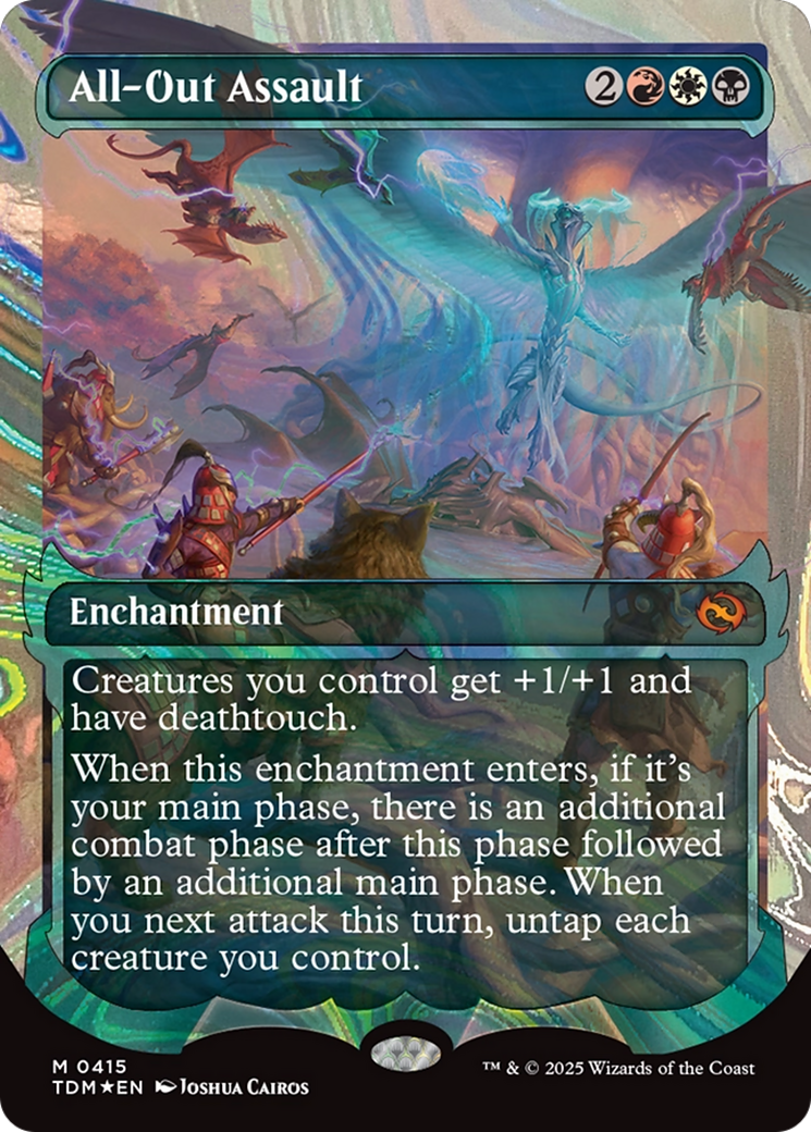 All-Out Assault (TDM-415) [Tarkir: Dragonstorm]: (Showcase, enchantment) (Borderless) Foil