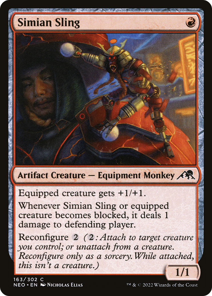 Simian Sling (NEO-163) [Kamigawa: Neon Dynasty] Foil