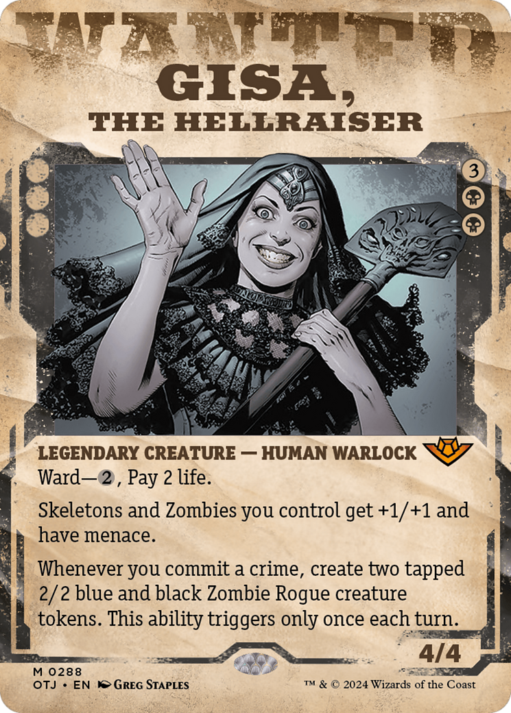 Gisa, the Hellraiser (OTJ-288) [Outlaws of Thunder Junction]: (Showcase) (Borderless)