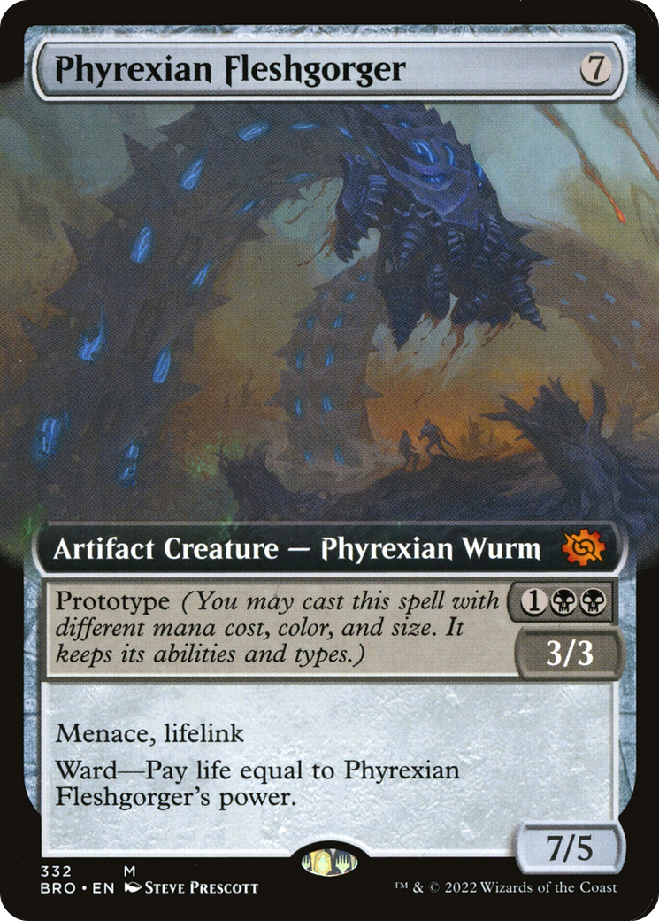 Phyrexian Fleshgorger (Extended Art) (BRO-332) [The Brothers' War]