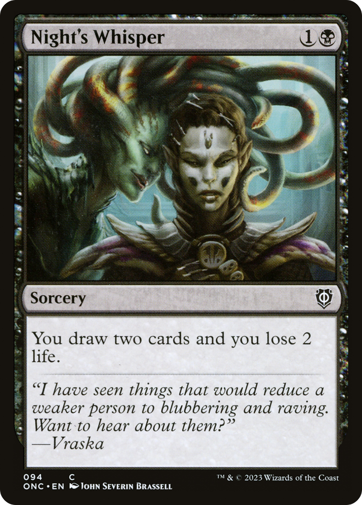 Night's Whisper (ONC-094) [Phyrexia: All Will Be One Commander]