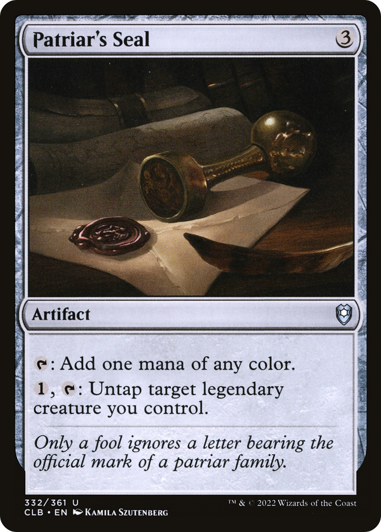 Patriar's Seal (CLB-332) [Commander Legends: Battle for Baldur's Gate]