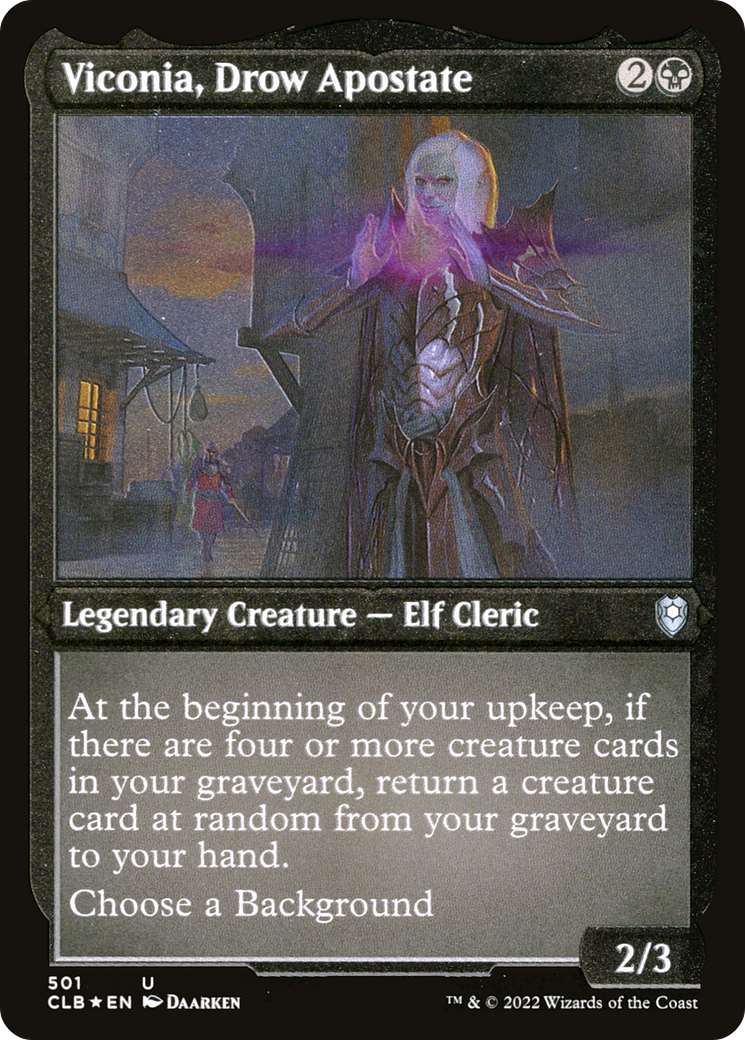 Viconia, Drow Apostate (Foil Etched) (CLB-501) [Commander Legends: Battle for Baldur's Gate] Foil