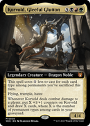 Korvold, Gleeful Glutton (WOC-038) [Wilds of Eldraine Commander]: (Extended Art)