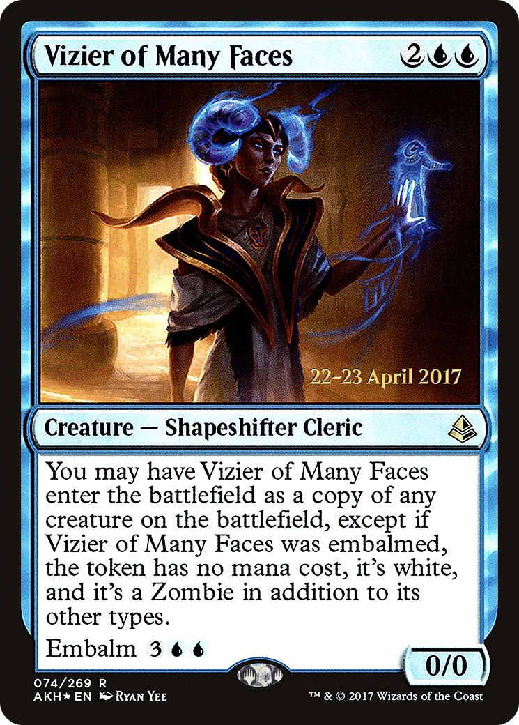 Vizier of Many Faces (PRE-74S) [Amonkhet Promos] Foil
