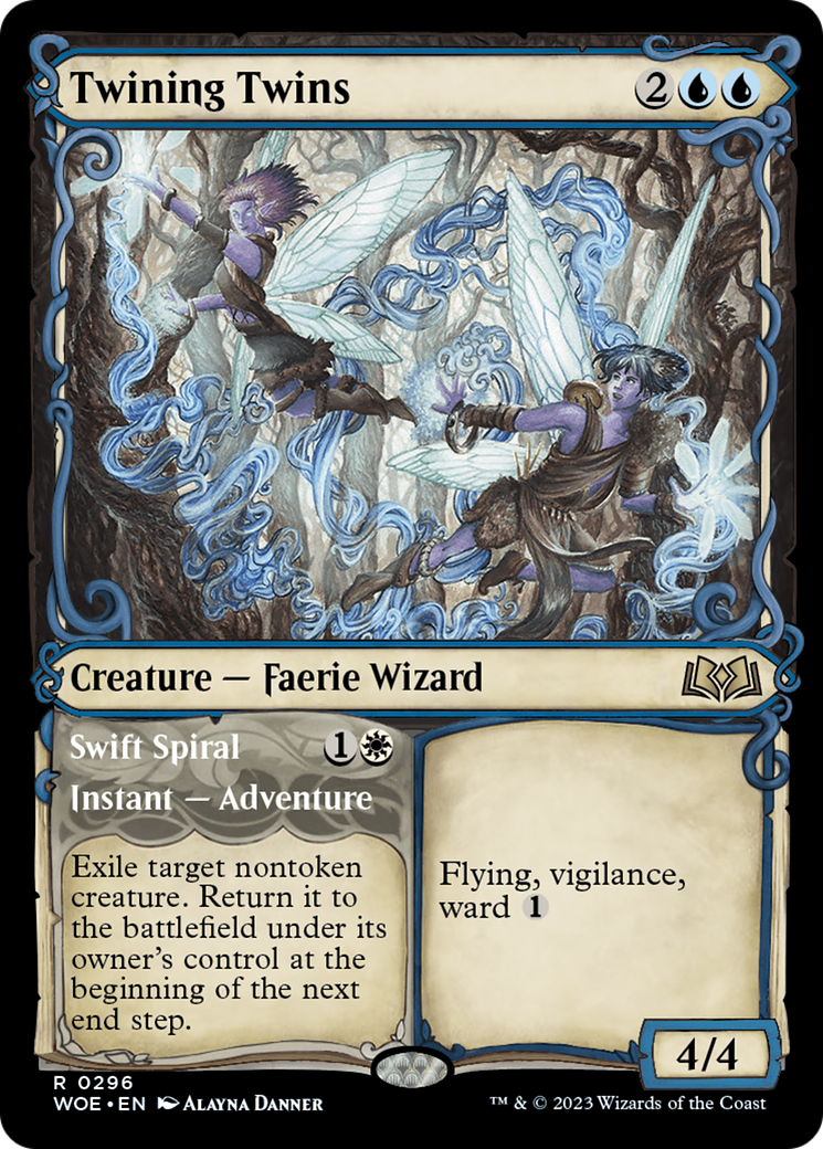 Twining Twins // Swift Spiral (WOE-296) [Wilds of Eldraine]: (Showcase) Foil