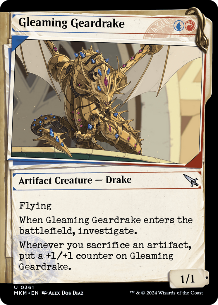 Gleaming Geardrake (MKM-361) [Murders at Karlov Manor]: (Showcase)
