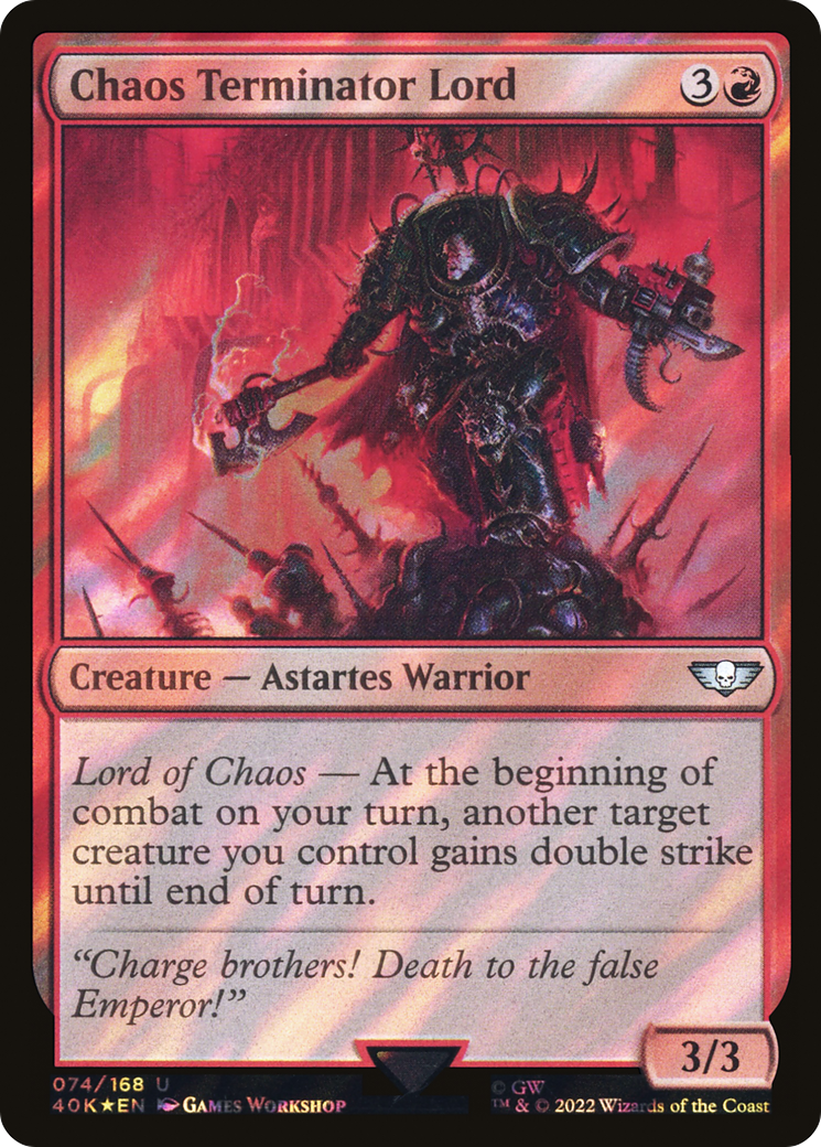 Chaos Terminator Lord (Surge Foil) (40K-074) [Warhammer 40,000 Commander] Foil