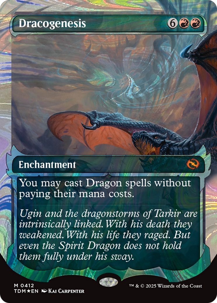 Dracogenesis (TDM-412) [Tarkir: Dragonstorm]: (Showcase, enchantment) (Borderless) Foil