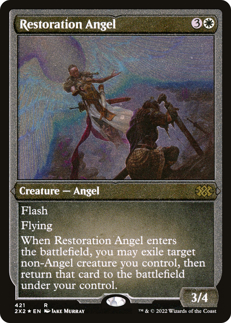 Restoration Angel (2X2-421) [Double Masters 2022] Etched Foil