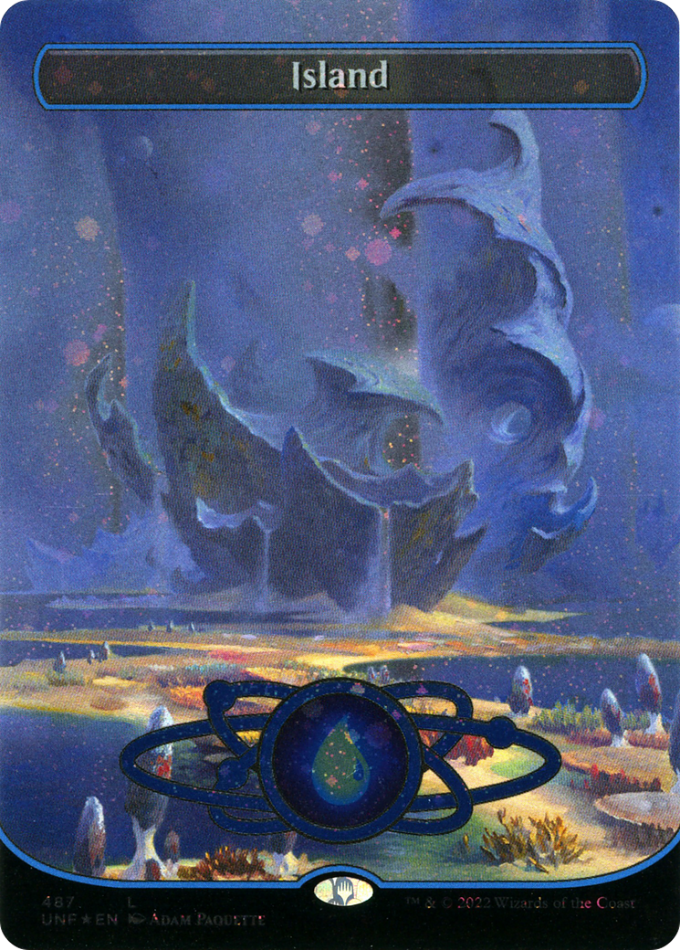 Island (UNF-487) (Borderless) (Galaxy Foil) [Unfinity] Foil