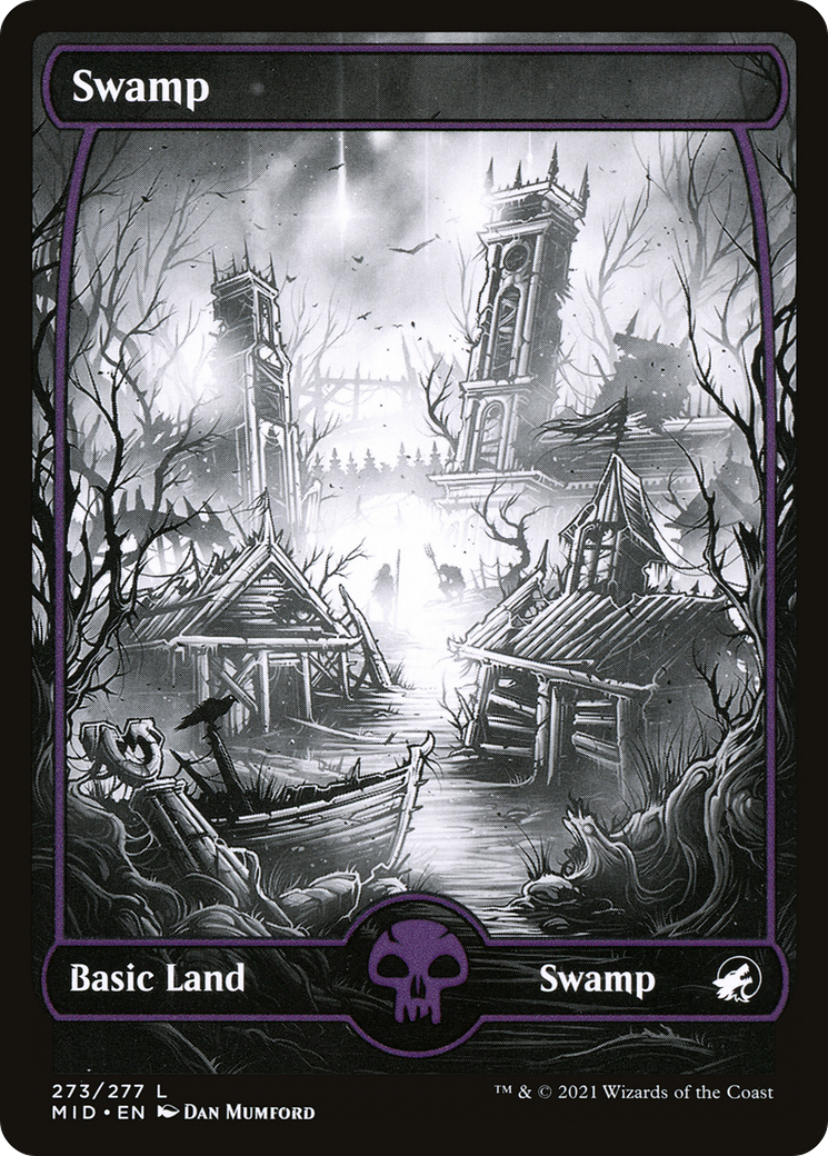 Swamp (MID-273) [Innistrad: Midnight Hunt]: (Full Art, Showcase) Foil