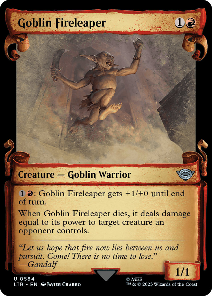 Goblin Fireleaper (Showcase Scrolls) (LTR-584) [The Lord of the Rings: Tales of Middle-earth]