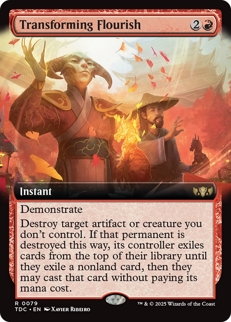 Transforming Flourish (TDC-079) [Commander: Tarkir: Dragonstorm]: (Extended Art)