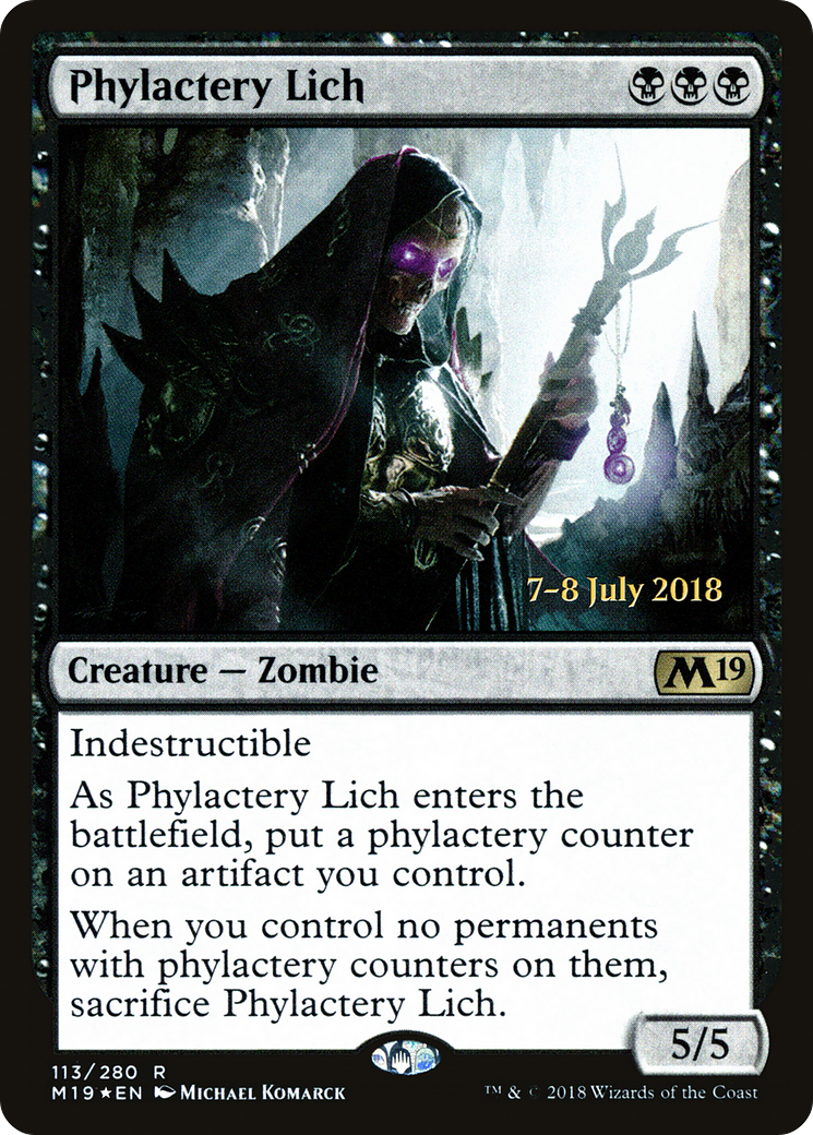 Phylactery Lich (PRE-113S) [Core Set 2019 Promos] Foil