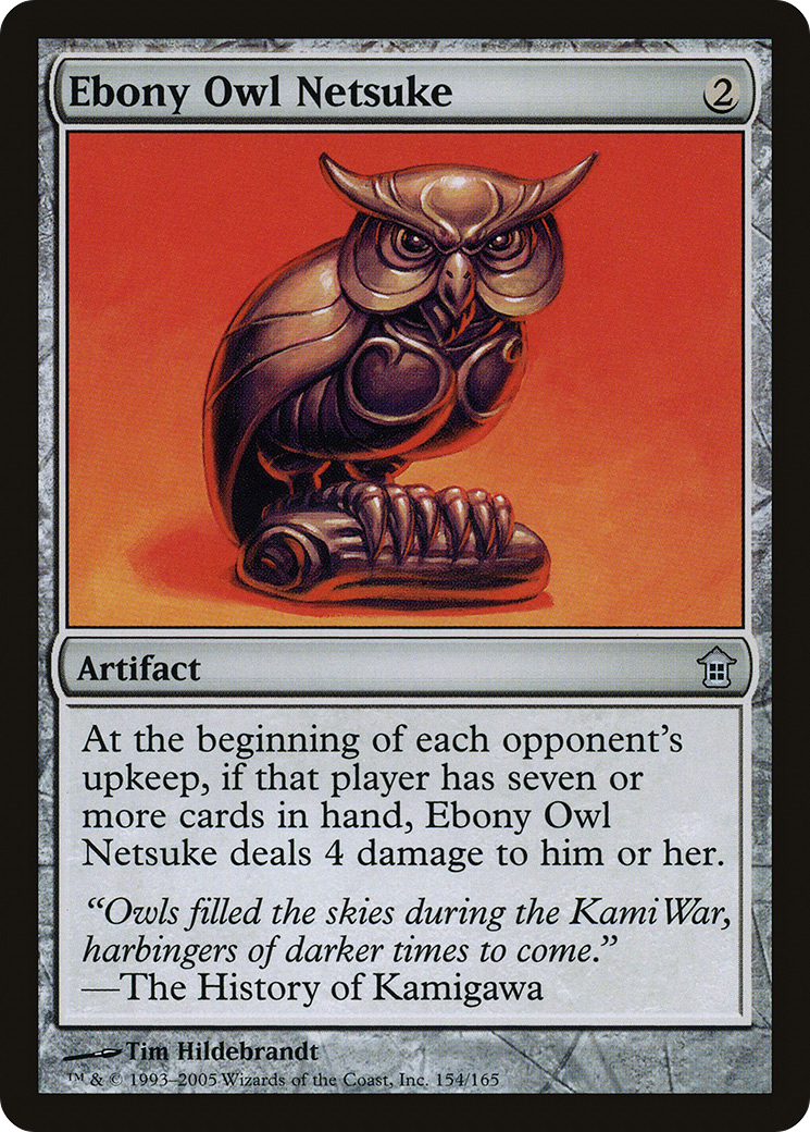 Ebony Owl Netsuke (SOK-154) [Saviors of Kamigawa] Foil