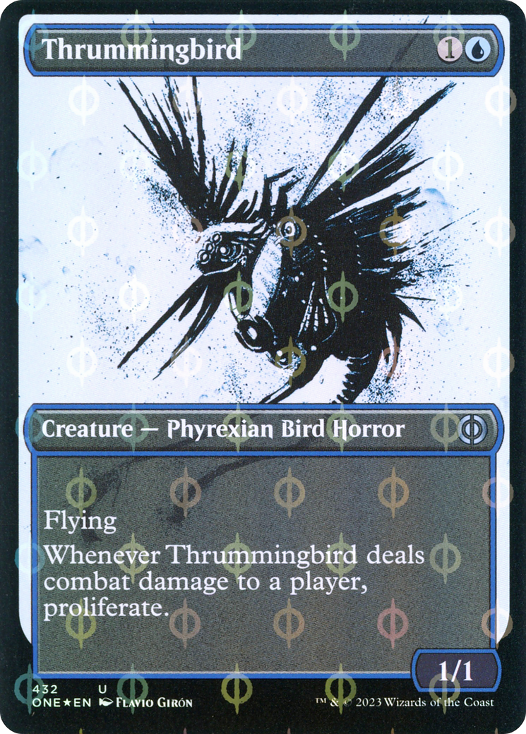Thrummingbird (Showcase) (Step-and-Compleat Foil) (ONE-432) [Phyrexia: All Will Be One] Foil