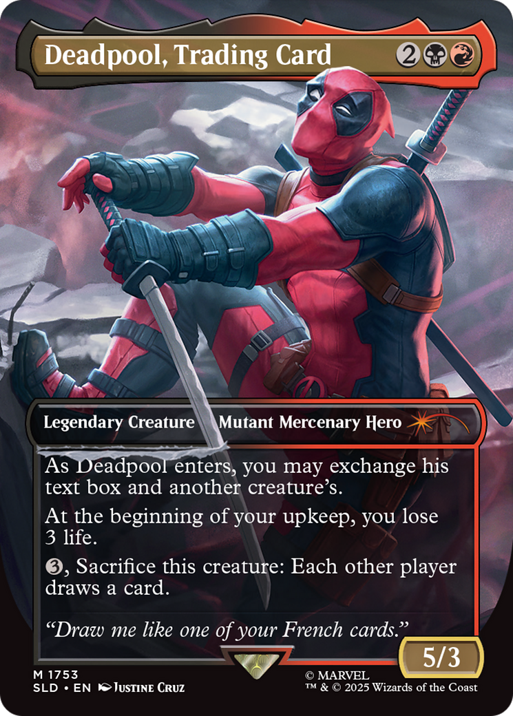 Deadpool, Trading Card (SLD-1753) [Secret Lair Drop] (Borderless)