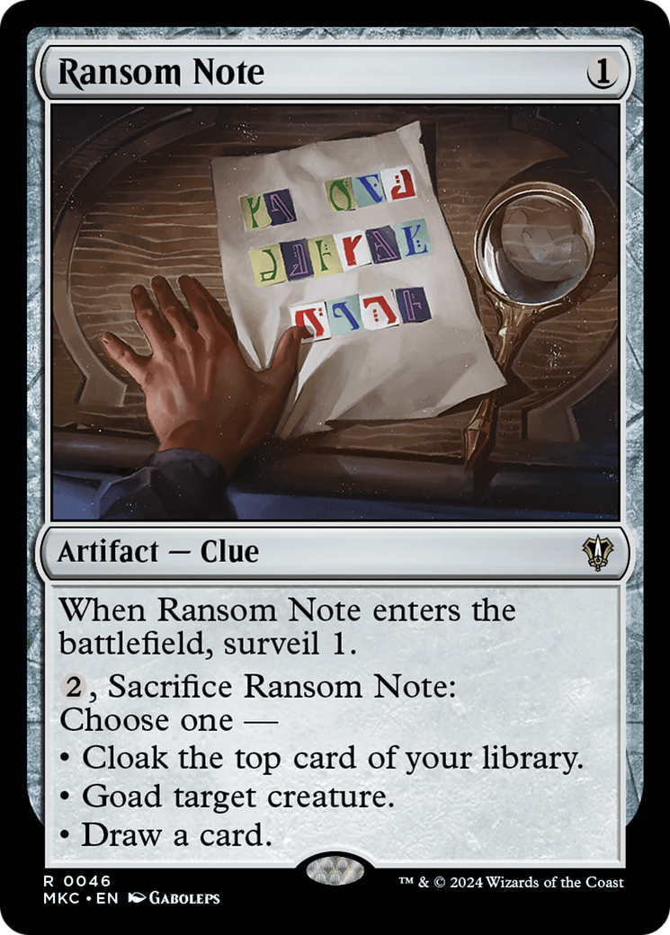 Ransom Note (MKC-046) [Murders at Karlov Manor Commander]