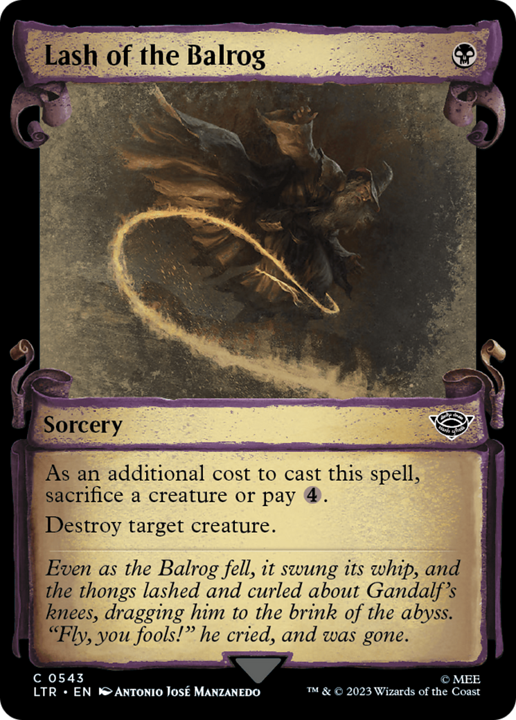 Lash of the Balrog (LTR-543) [The Lord of the Rings: Tales of Middle-earth]: (Showcase) Foil