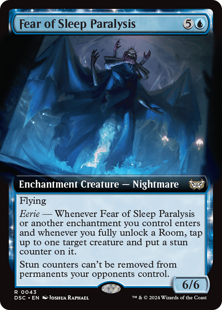 Fear of Sleep Paralysis (DSC-043) [Duskmourn: House of Horror Commander]: (Extended Art, nyxtouched)