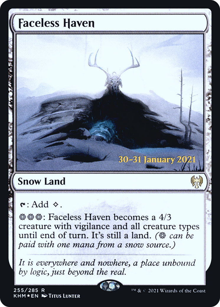 Faceless Haven (PRE-255S) [Kaldheim Promos]: (snow) Foil