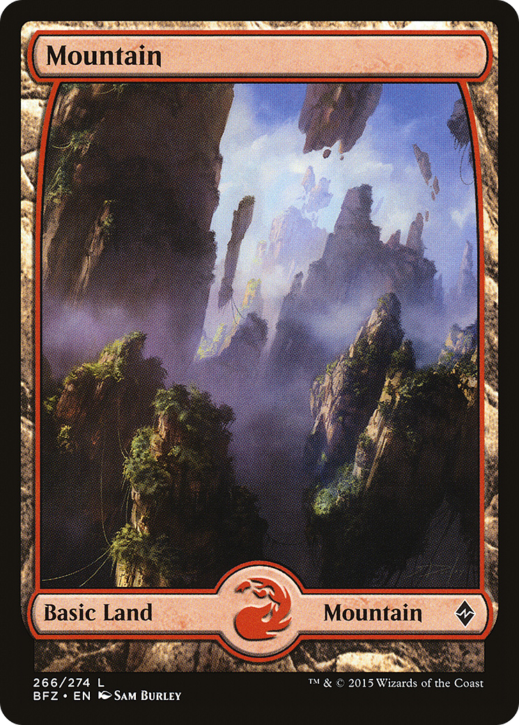 Mountain (266) - Full Art (BFZ-266) [Battle for Zendikar] Foil