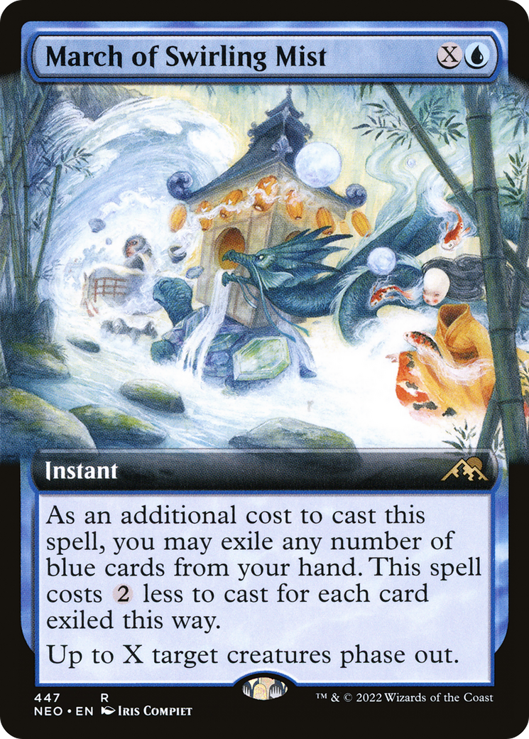 March of Swirling Mist (NEO-447) [Kamigawa: Neon Dynasty]: (Extended Art) Foil