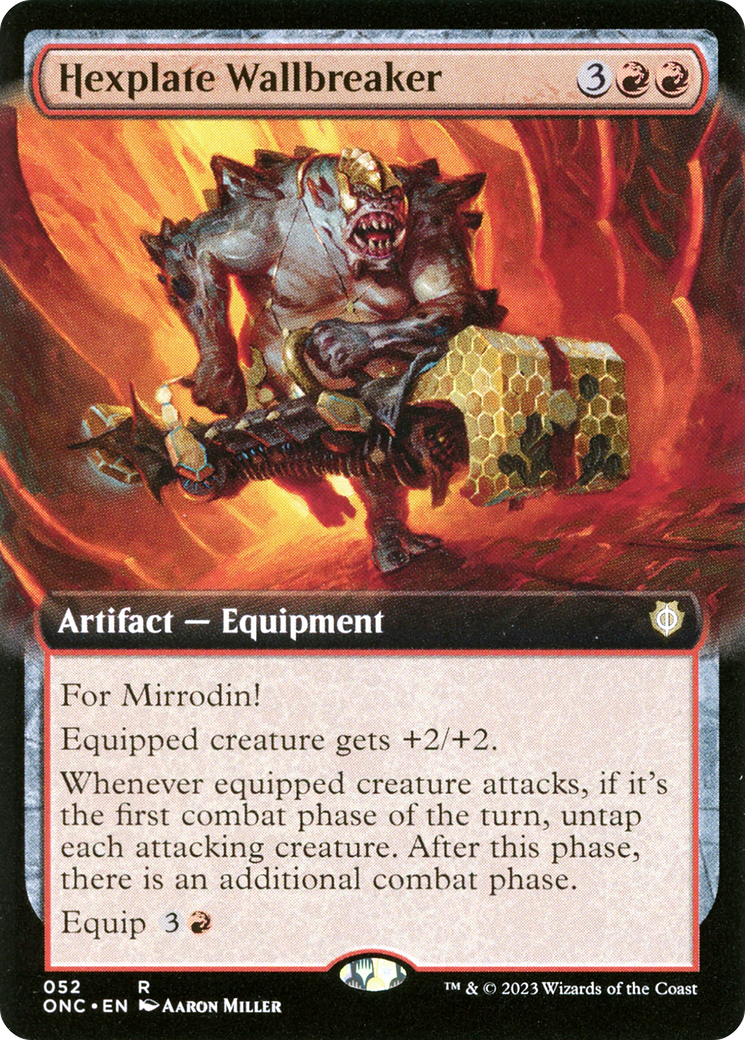 Hexplate Wallbreaker (ONC-052) [Phyrexia: All Will Be One Commander]: (Extended Art)