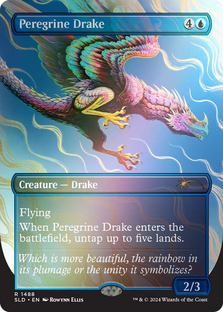 Peregrine Drake (Rainbow Foil) (SLD-1488★) (Borderless) [Secret Lair Drop] Foil