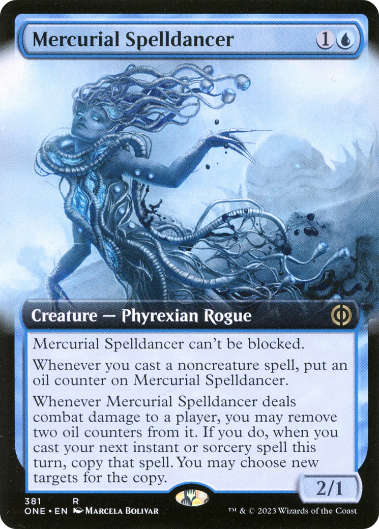 Mercurial Spelldancer (ONE-381) [Phyrexia: All Will Be One]: (Extended Art)
