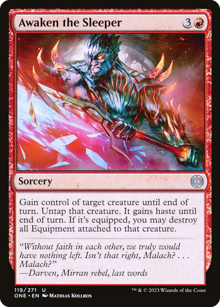 Awaken the Sleeper (ONE-119) [Phyrexia: All Will Be One] Foil