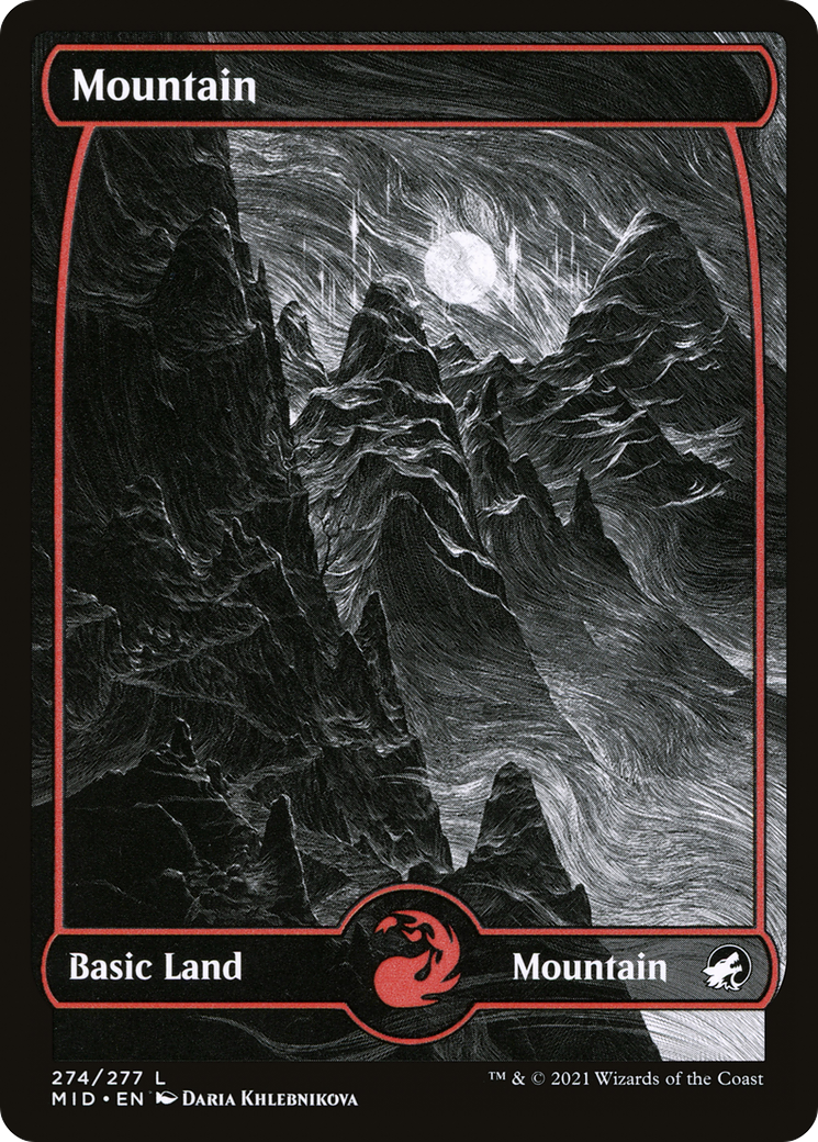 Mountain (MID-274) [Innistrad: Midnight Hunt]: (Full Art, Showcase) Foil