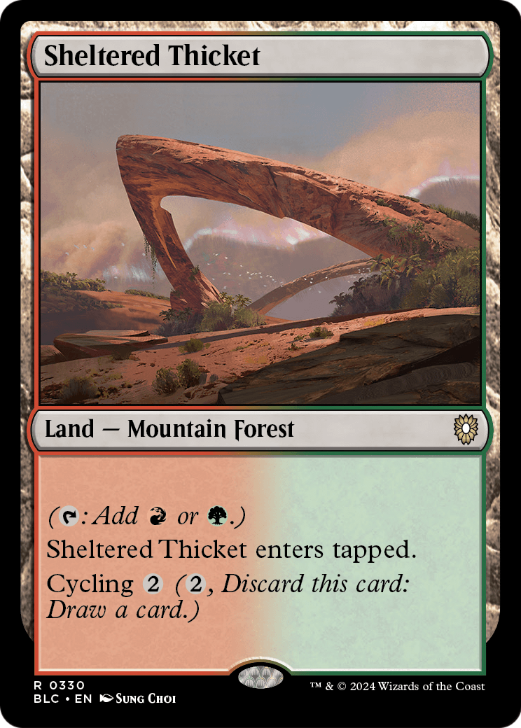 Sheltered Thicket (BLC-330) [Bloomburrow Commander]