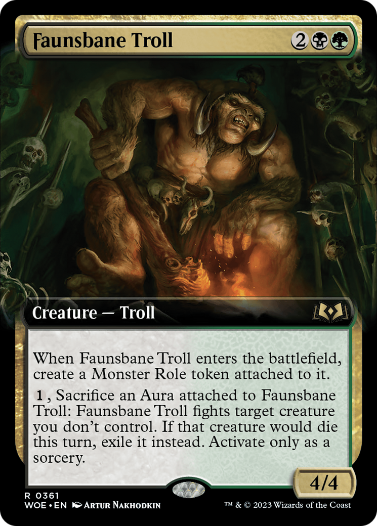 Faunsbane Troll (WOE-361) [Wilds of Eldraine]: (Extended Art) Foil