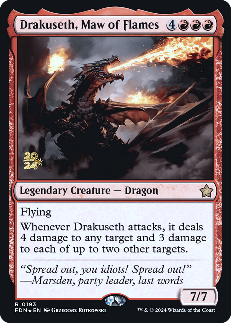 Drakuseth, Maw of Flames (PRE-193S) [Foundations Promos] Foil