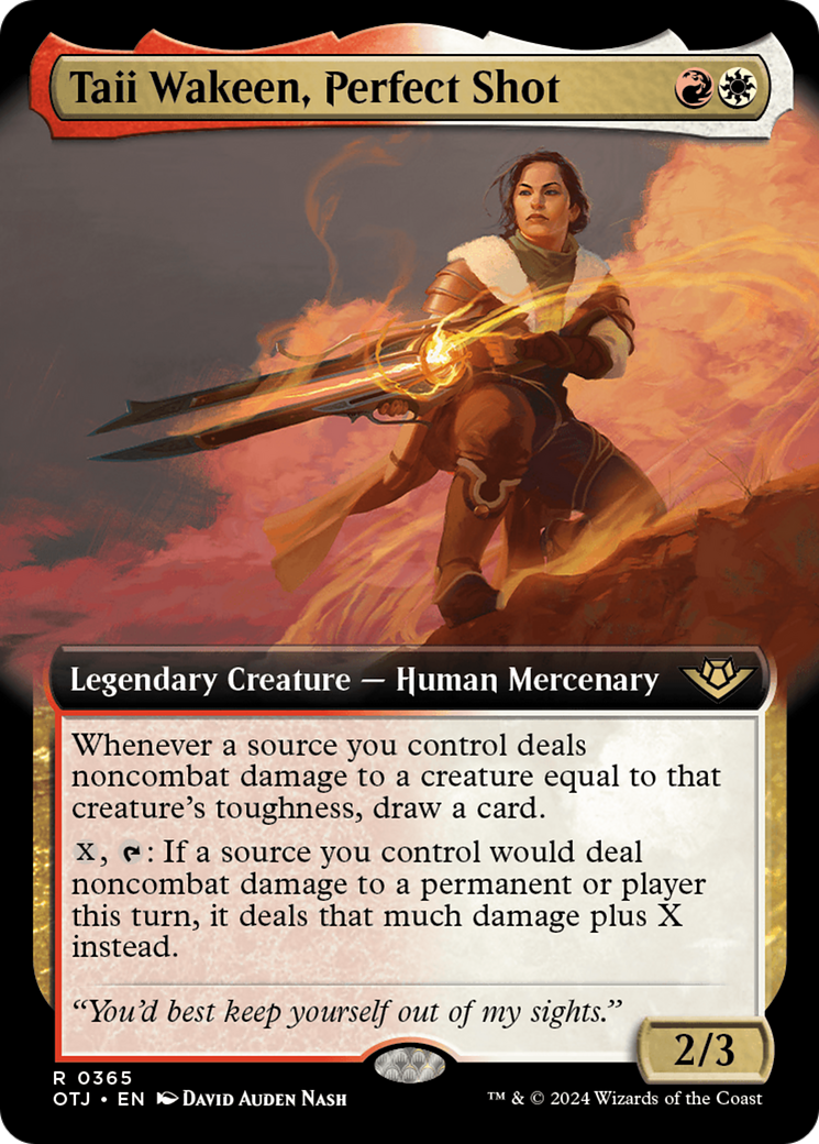 Taii Wakeen, Perfect Shot (OTJ-365) [Outlaws of Thunder Junction]: (Extended Art) Foil