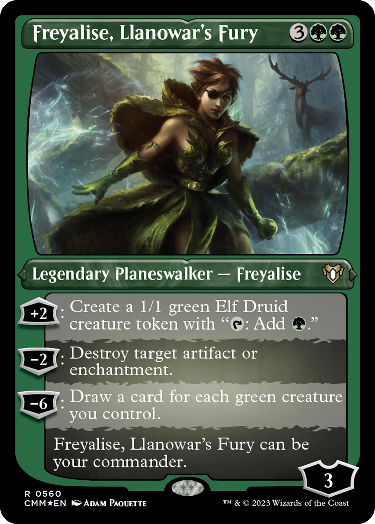 Freyalise, Llanowar's Fury (CMM-560) [Commander Masters] Etched Foil