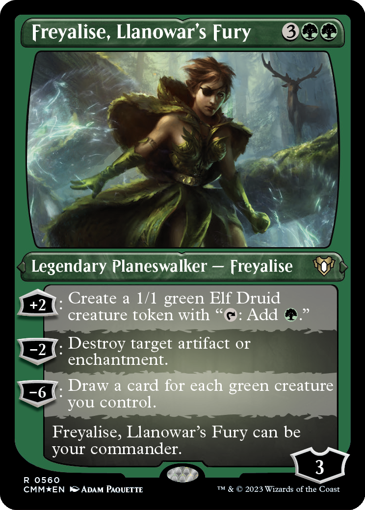 Freyalise, Llanowar's Fury (Foil Etched) (CMM-560) [Commander Masters] Foil