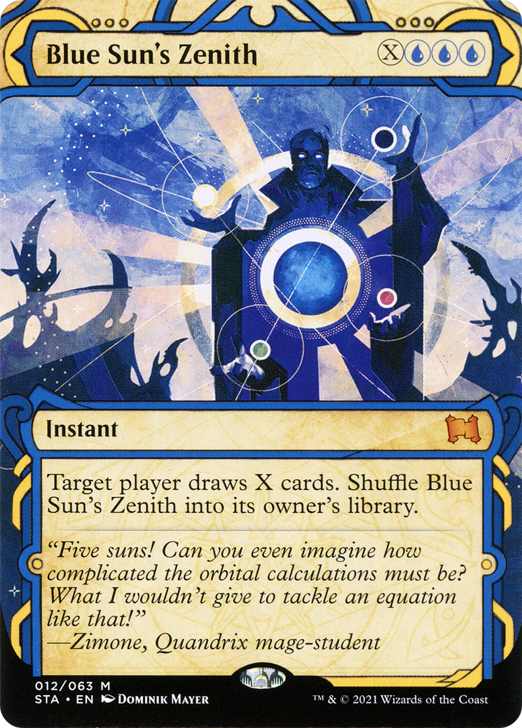 Blue Sun's Zenith (STA-012) [Strixhaven Mystical Archive]: (Showcase) (Borderless)