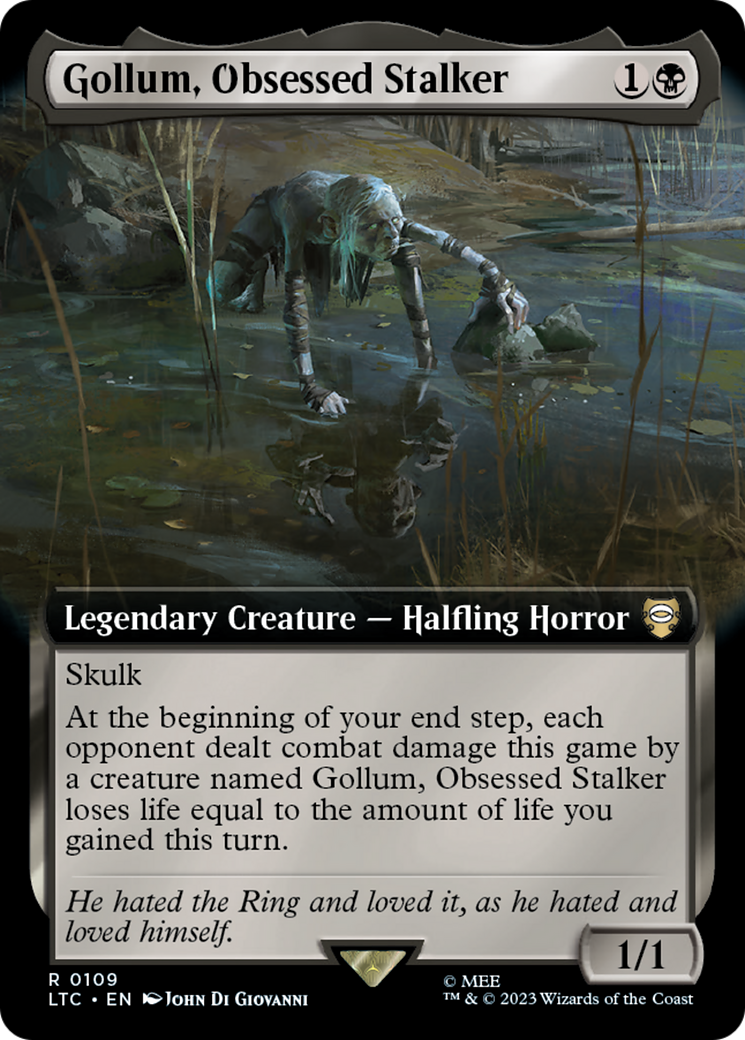 Gollum, Obsessed Stalker (Extended Art) (LTC-109) [Tales of Middle-earth Commander]
