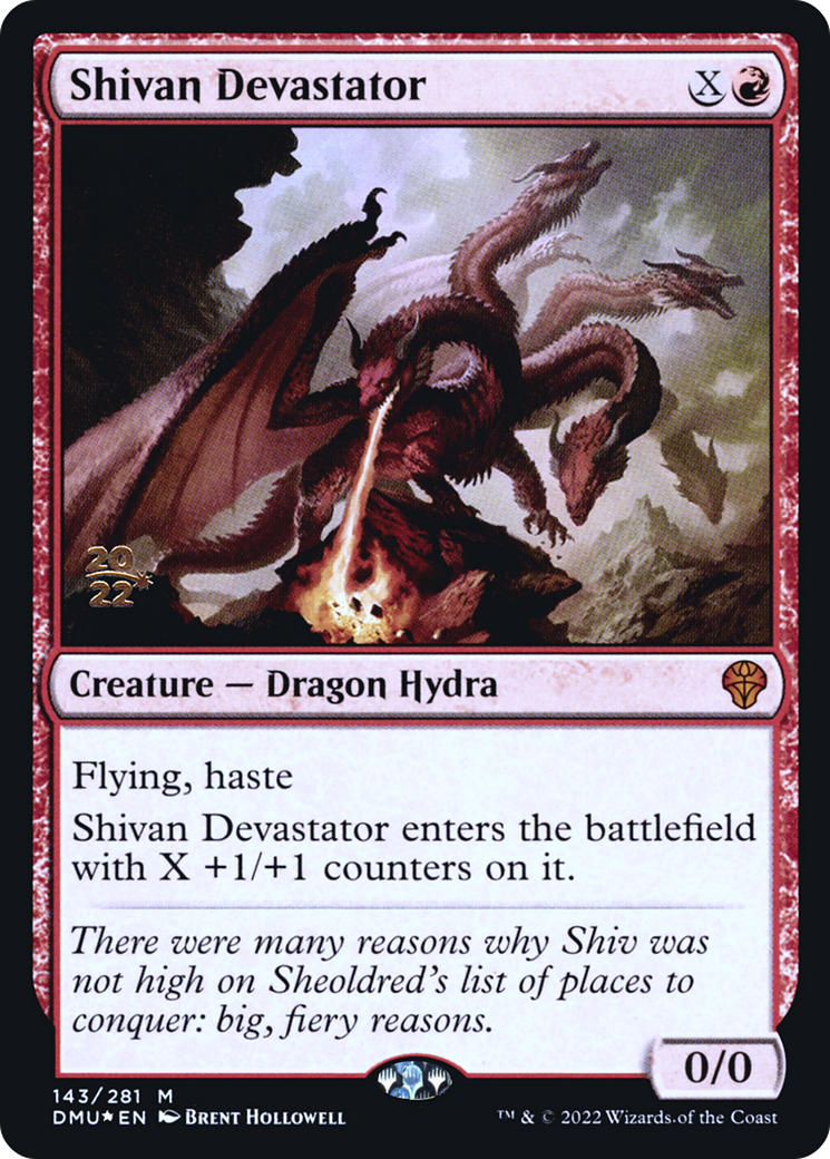 Shivan Devastator (PRE-143) [Dominaria United Promos] Foil