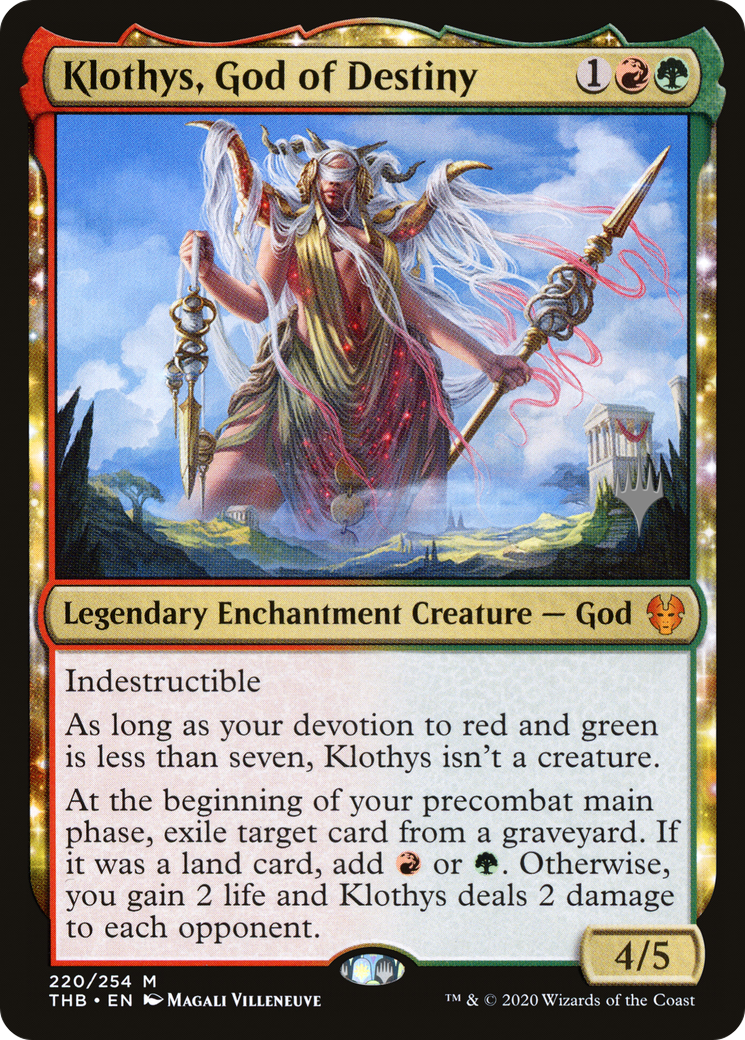 Klothys, God of Destiny (PPTHB-220P) [Theros Beyond Death Promos]: (enchantment) Foil