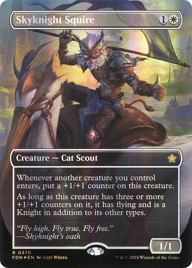 Skyknight Squire (FDN-370) [Foundations] (Borderless) Foil