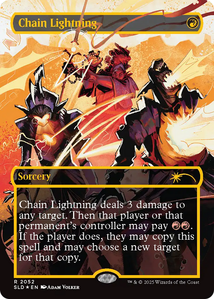 Chain Lightning (SLD-2052) [Secret Lair Drop] (Borderless) Foil