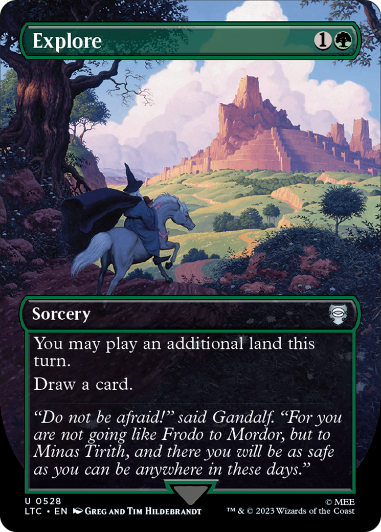 Explore (Borderless) (LTC-528) [Tales of Middle-earth Commander] (Borderless) Foil