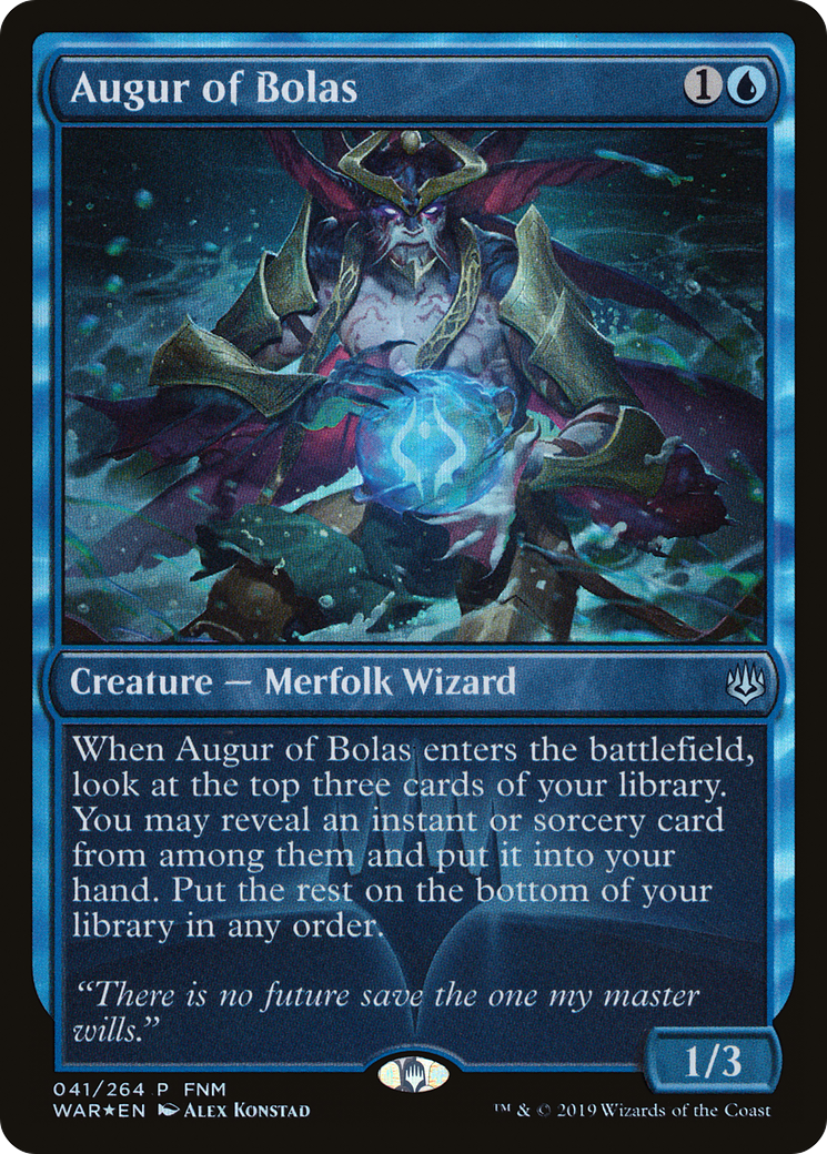 Augur of Bolas (FNM-041) [War of the Spark Promos] Foil