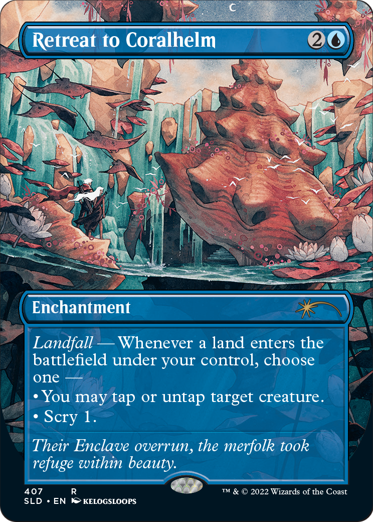 Retreat to Coralhelm (Borderless) (SLD-407) (Borderless) [Secret Lair Drop]