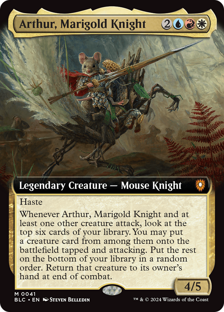 Arthur, Marigold Knight (BLC-041) [Bloomburrow Commander]: (Extended Art) Foil