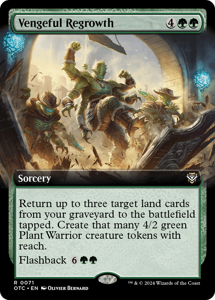 Vengeful Regrowth (OTC-071) [Outlaws of Thunder Junction Commander]: (Extended Art) Foil